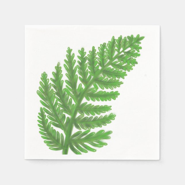 Woodland forest green ferns forest ferns napkin (Front)