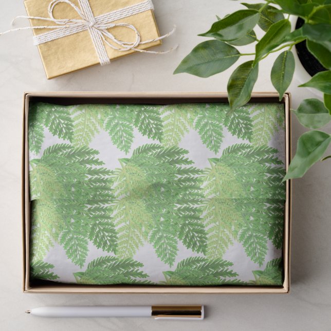 Woodland forest green ferns forest ferns tissue paper (Gift)