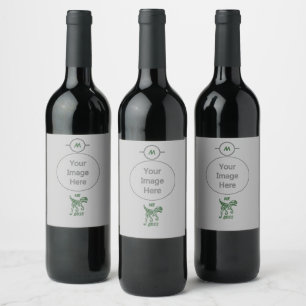 Woodland Forest Green Raptor  Wine Label