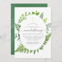 Woodland Forest Greenery Baptism or Christening
