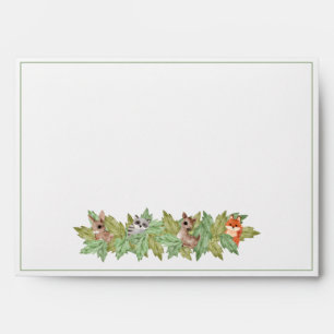 Woodland Forest Jungle Animals Greenery Baby Invi Envelope