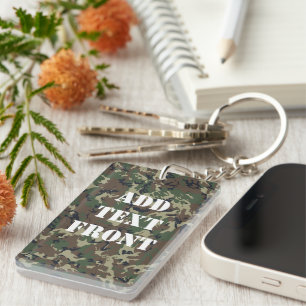 Woodland forest Military Camouflage Key Ring
