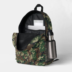 Woodland Forest Military Camouflage  Printed Backpack