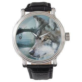 woodland forest moonlight full moon wolf watch