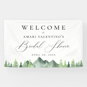 Woodland Forest Mountain Bridal Shower Banner