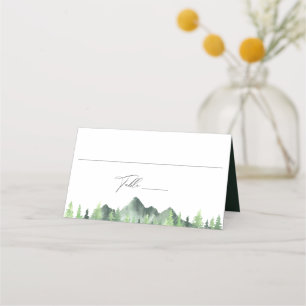 Woodland Forest Mountain Wedding Place Card