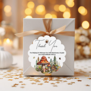 Woodland Forest Mushroom Baby Shower Fall Thanks Favour Tags