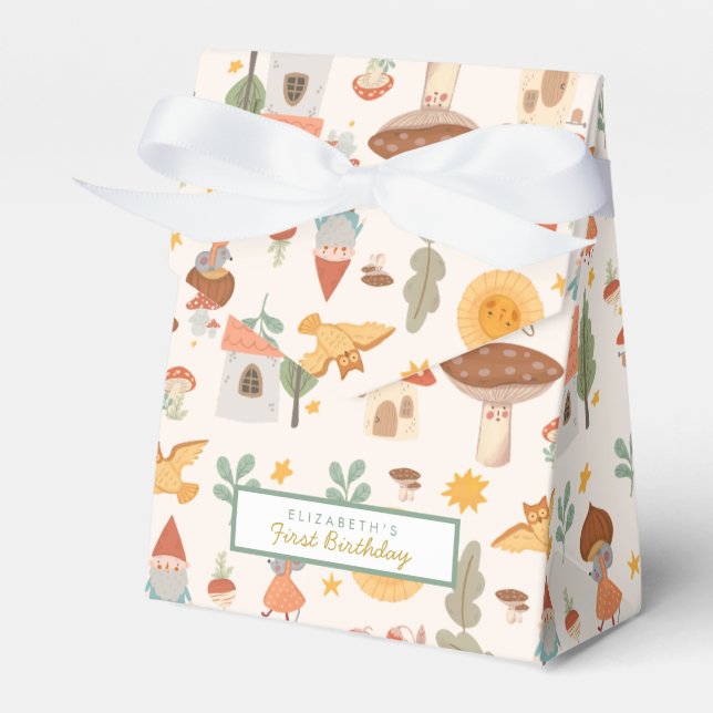 Woodland forest Mushroom Favour Box (Front Side)