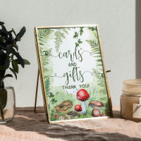 Woodland Forest Mushrooms Ferns Script Cards Gifts
