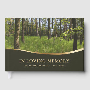 Woodland Forest Nature In Loving Memory Funeral Guest Book