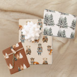 Woodland Forest Neutral Winter Wrapping Paper Sheet<br><div class="desc">Neutral watercolor woodland animals and trees make these winter Forest wrapping paper sheets perfect for winter holidays and birthdays.</div>