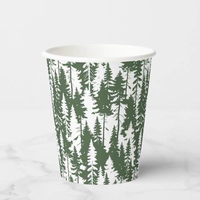 Woodland Forest Pattern Paper Cups (Front)