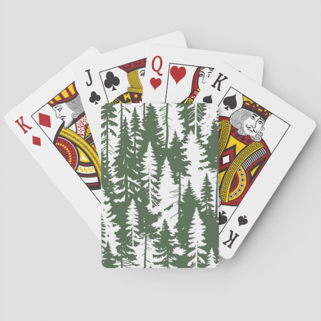 Woodland Forest Pattern Playing Cards (Back)