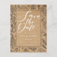 Woodland Forest Rustic Kraft Script Save the Date