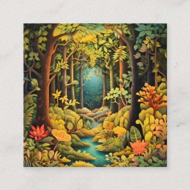 Woodland Forest Scene Paper-Cut Diorama Enclosure Card (Front)