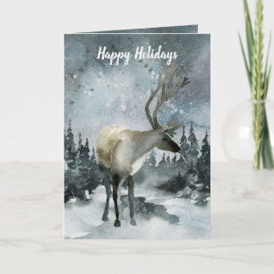Woodland Forest Stag Holiday Greetings Card