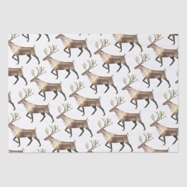Woodland Forest Stag Reindeer Tissue Paper (Front)