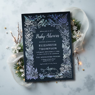 Woodland Forest Storybook Slate Winter Baby Shower