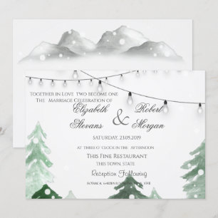 Woodland Forest String Light Wedding Invitation