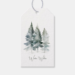 Woodland Forest Trees Christmas Gift Tags