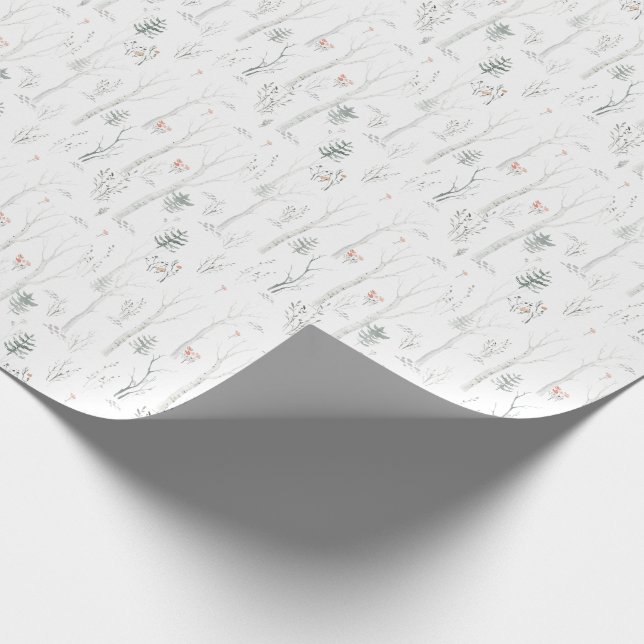 Woodland forest watercolor Scandinavian Wrapping Paper (Corner)