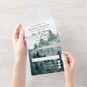 Woodland Forest Wedding All In One Invitation