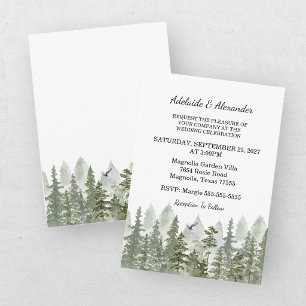 Woodland Forest Wedding Green Invitation