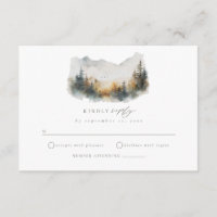 Woodland Forest Wedding RSVP Enclosure Card
