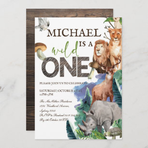 Woodland Forest Wild Animals Invitation