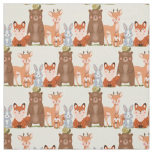 Woodland Forest Wildlife Baby Forest Animals Fabric