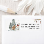 Woodland Forest Winter Christmas Address Label<br><div class="desc">When your guests receive their special invite tucked inside the envelope, topped off with a themed address sticker, they will know your party is the one to be at. These cheerful address stickers feature adorable woodland animals having a party. Add your custom wording to this design by using the "Edit...</div>
