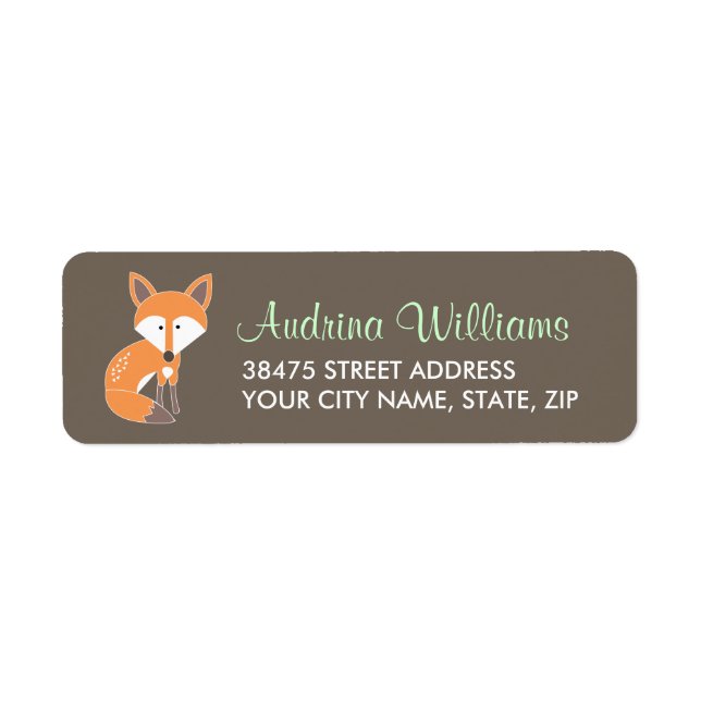 Woodland Fox Address Label (Front)