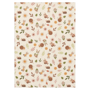 Woodland Fox Autumn Theme Neutral Tablecloth