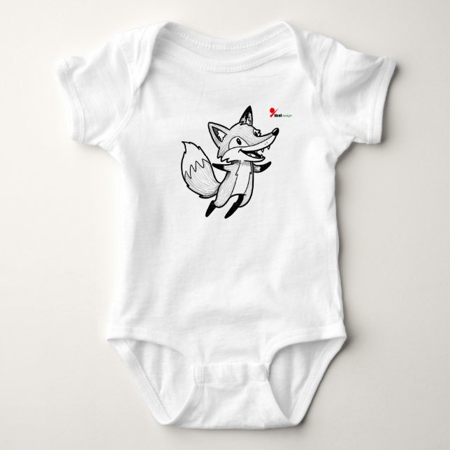 Woodland Fox Baby Bodysuit (Front)