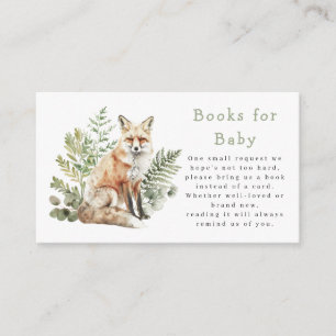 Woodland Fox Baby Shower Books for Baby Enclosure Card