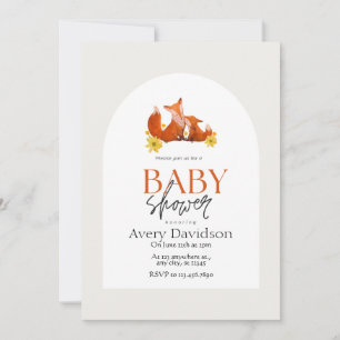 Woodland Fox Baby Shower Invitation