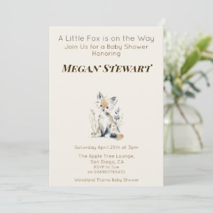 Woodland Fox Baby Shower  Invitation