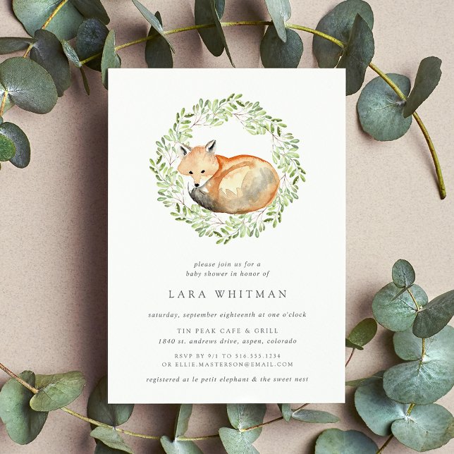 Woodland Fox Baby Shower Invitation (Creator Uploaded)