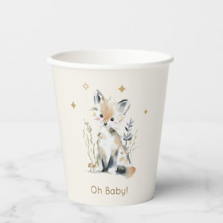 Woodland Fox Baby Shower paper cups