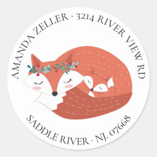 Woodland Fox Baby Shower Return Address Label