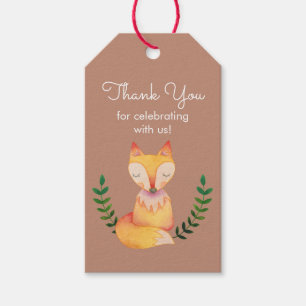 Woodland Fox Baby Shower Thank You Favour Tags