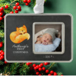 Woodland Fox Baby's 1st Christmas Photo Ornament<br><div class="desc">Cute woodland fox for a baby boys or girls first christmas. Matching items available in our shop.</div>