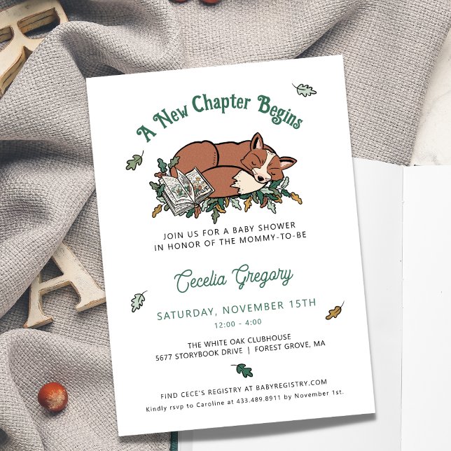 Woodland Fox Book Themed Baby Shower Invitation (Creator Uploaded)