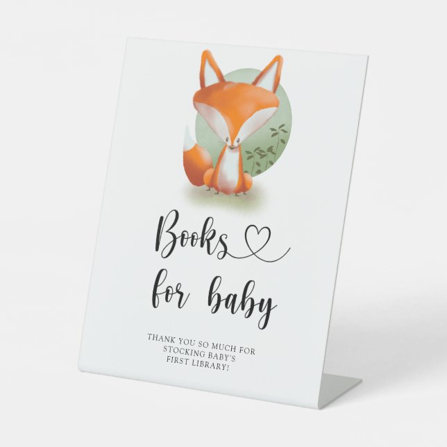 Woodland Fox - books for baby Pedestal Sign (Front)