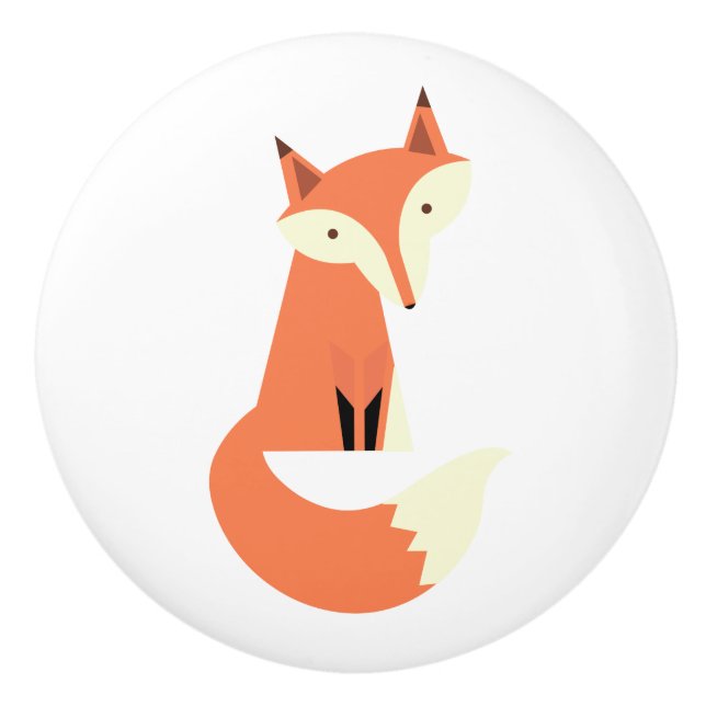 Woodland Fox Ceramic Knob (Front)
