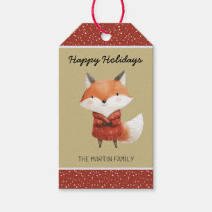 Woodland Fox Christmas Gift Tag