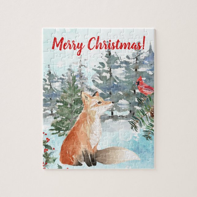 Woodland Fox Christmas Jigsaw Puzzle (Vertical)