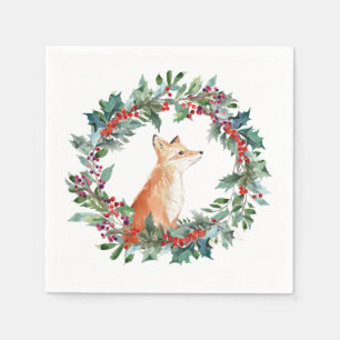 Woodland Fox Christmas Napkin