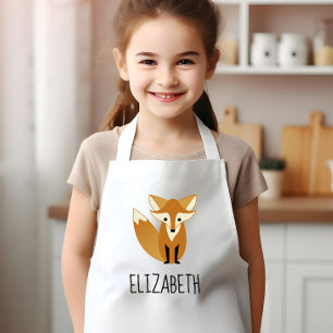 Woodland Fox Cute Personalised Kids Apron