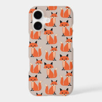 Woodland fox cute retro whimsical hipster foxes